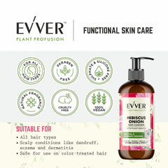 Hibiscus-Onion Natural Hair Cleanser and Shampoo by EVVER - 300ml